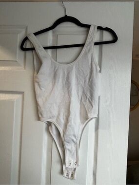 White Ribbed One-Piece Bodysuit
